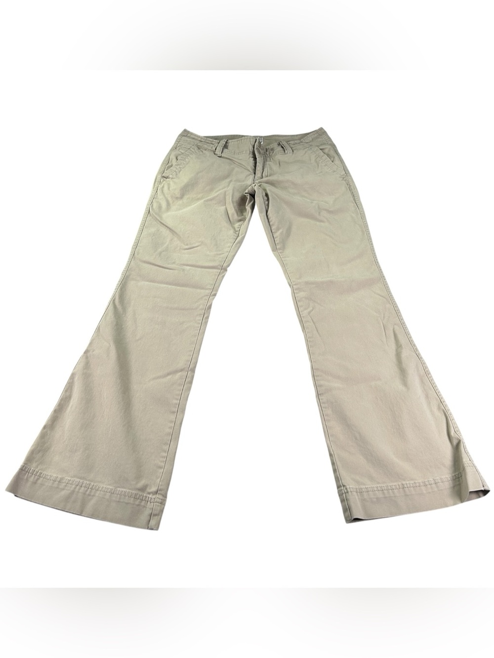 American Eagle Favorite Trouser Women’s 6 R Khaki Low Rise Flare Y2K 2000s